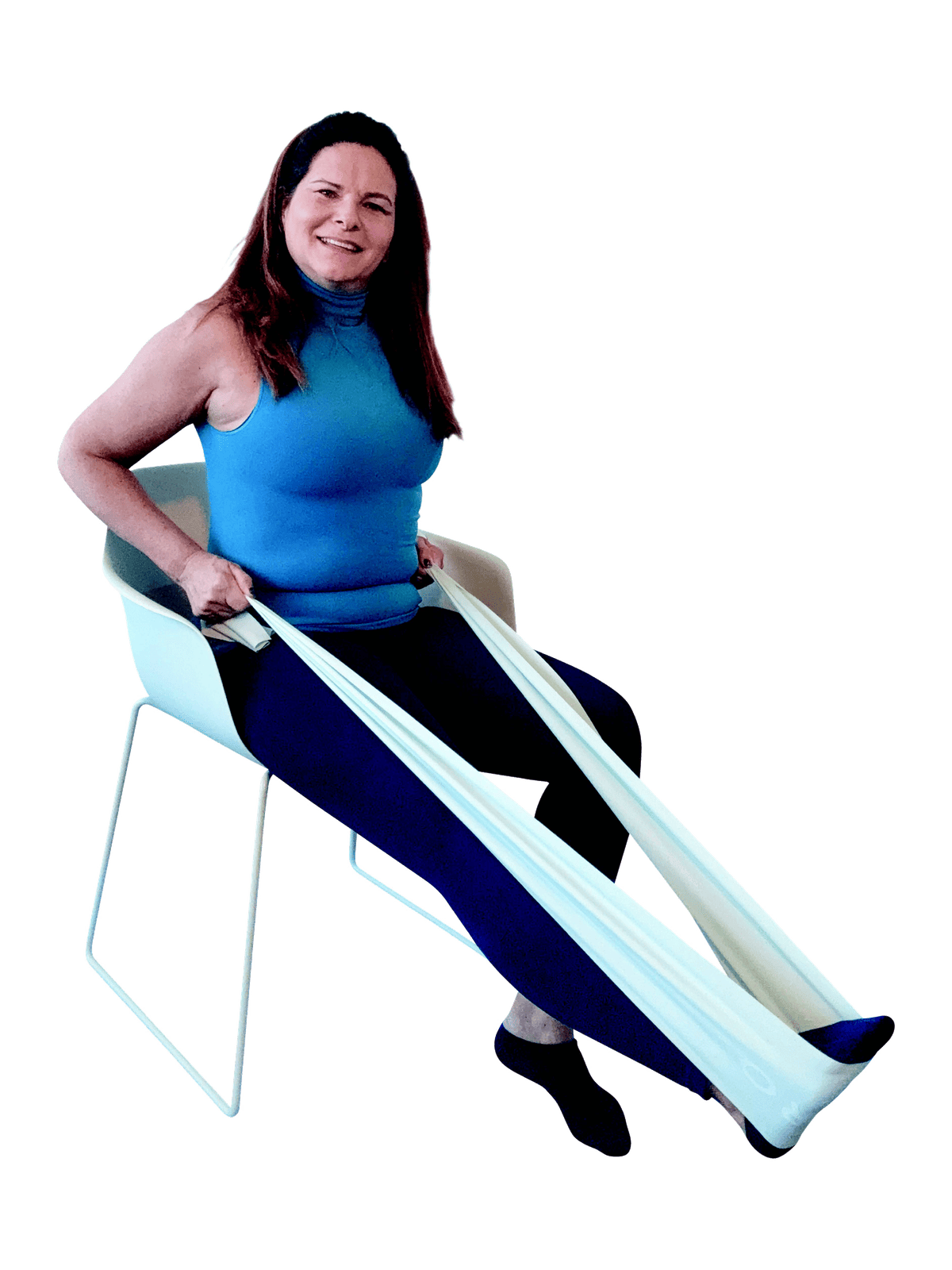 Dr. med. Susanne Kallich beim Training mit Stretchband